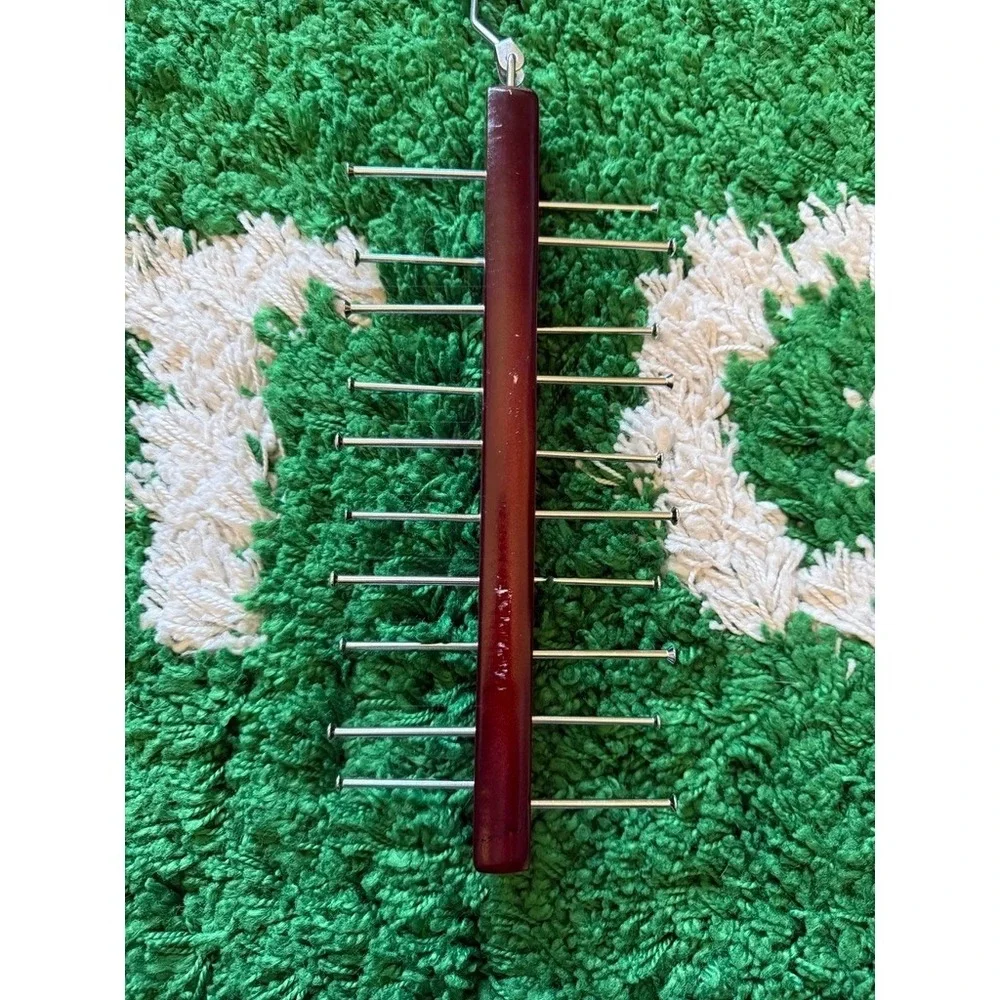 Unbranded‎ Tie Rack Organizer Unisex OS Mahogany Good Wood Metal 20 Pegs